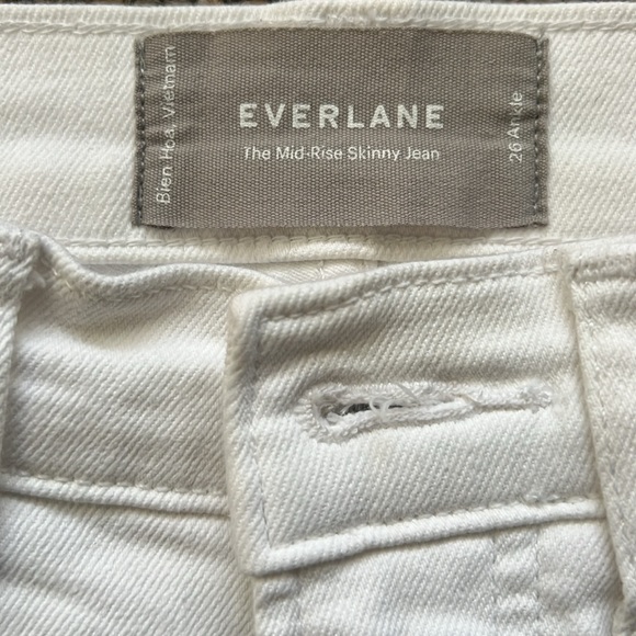 Everlane The Mid-Rise White Skinny Jean 26 Ankle - Picture 8 of 10